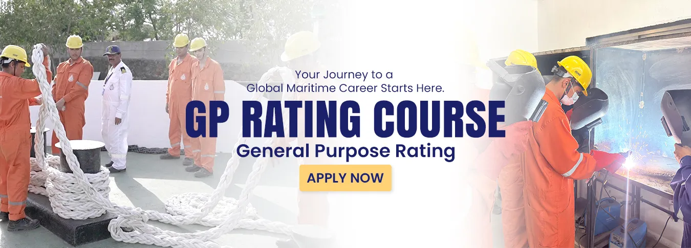 A group of GP Rating Sponsorship students (future seafarers) performing practicals along with their instructor at the Merchant Navy Institute, "Training Ship Varren"
