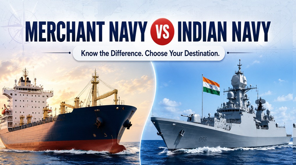 Merchant navy vs Indian navy career comparison 2026